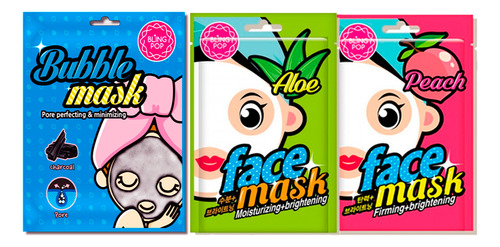 Kit Com 3 Máscaras Faciais Coreana - Clareadora, Hidratante Tipo de pele