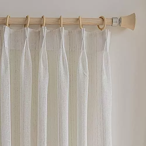 Cortinas Elegantes A Rayas Blancas, Cortinas Transparentes Para