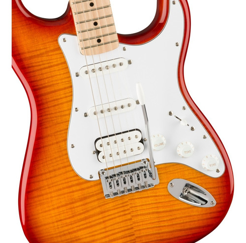 Guitarra eléctrica Squier by Fender Affinity Series Stratocaster FMT HSS de álamo sienna sunburst brillante con diapasón de arce