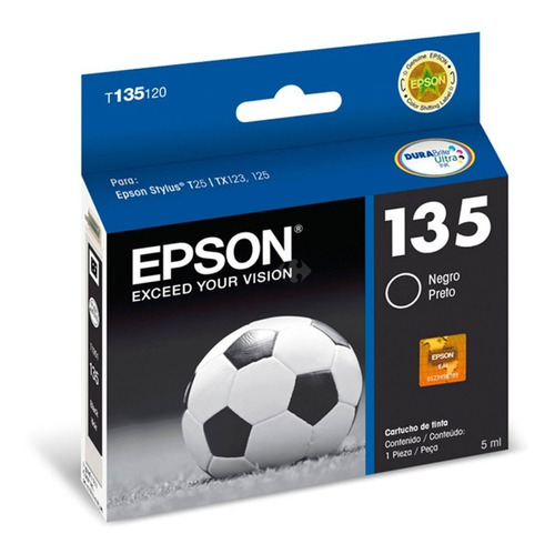 Epson T135 Tinta, P/t25/tx123-125 Negro Original Gtia