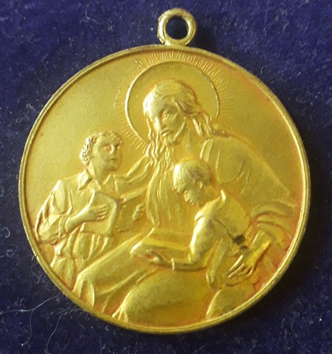 Medalla Religiosa Catolica San Jose Niño Bronce 3 Cm