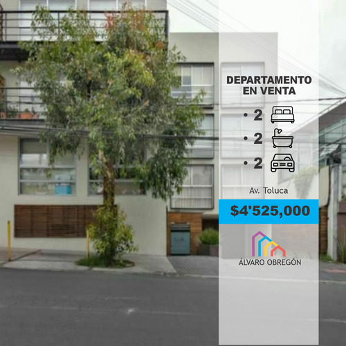 Venta Depto Av Toluca  2 Recamaras, 1 Estudio, 3 Baños  Y 1 