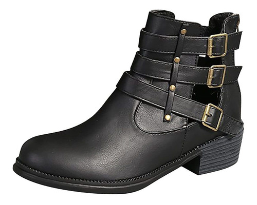 Bota Casual Punta Puntiaguda Estilo Vintage Tacon Bloque