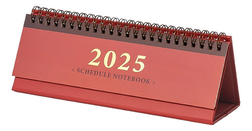 Calendario De Escritorio 2025, Cuaderno Con Agenda, Rojo