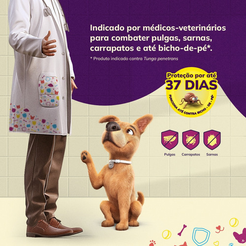 Defenza 45mg 2-4,5kg Antipulgas Carrapatos 37 Dias Duração