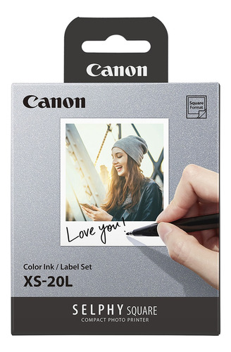 Paquete 20 Hojas Papel Canon Xs-20l Impresión Selphy 2.7x2.7 Color Blanco