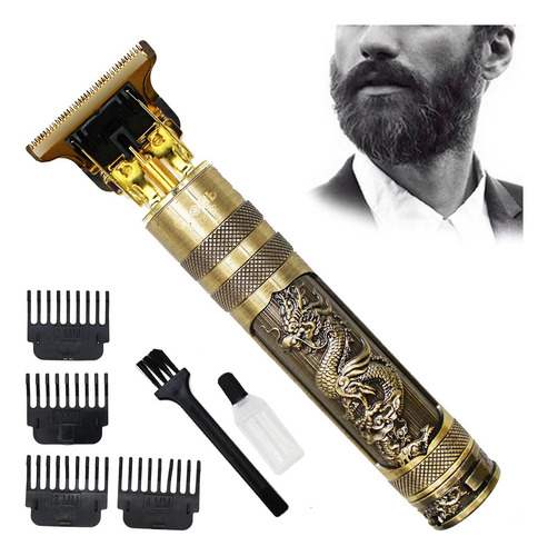 Máquina Dragão Hair Trimmer Profissional T-Blade Dourado escuro 110V/220V