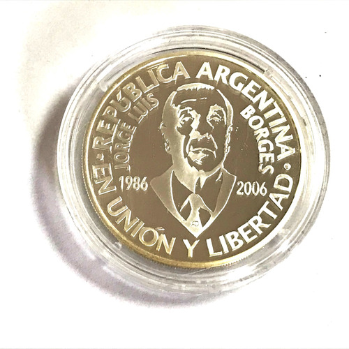 Monedas Argentinas 1 Peso 2006 Plata Proof 20° A. De Borges