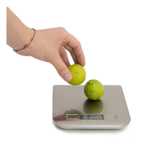 Báscula Digital Para Cocina Gramera De Acero Inoxidable 5kg Color Gris