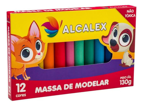 Massinha Massa De Modelar Com 12 Cores 130g Escolar Infantil