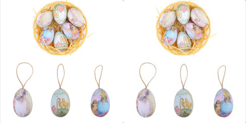 . Colgante Con Forma De Huevo De Pascua, Cesta Tejida,