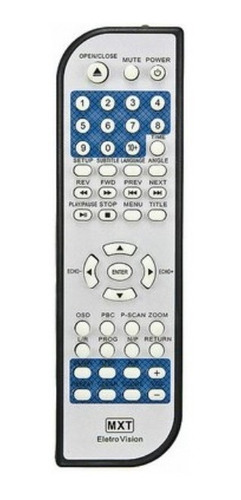 Controle Remoto Dvd Eletrovision Ev-300 / Ev-407 / Ev-597