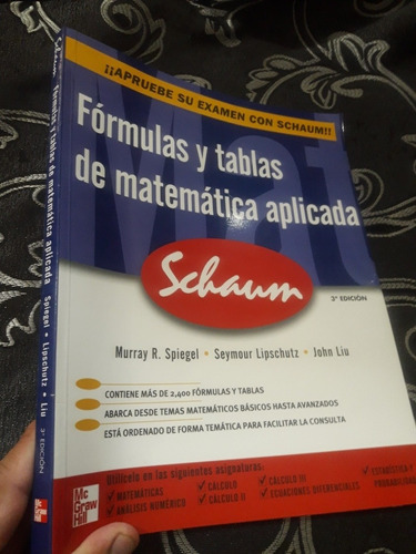Libro Schaum Formulas Y Tablas De Matemática Aplicada Murray