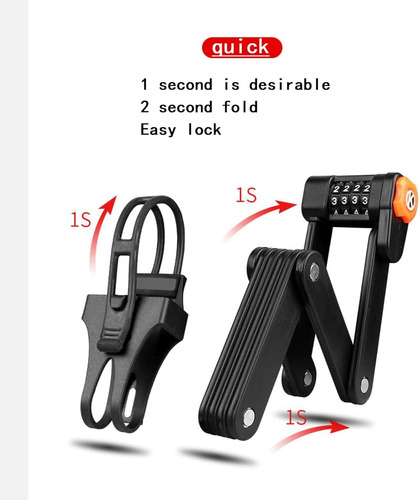 Cerradura De Código Antirobo Para Bicicleta Plegable Con 4 C