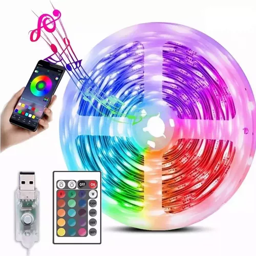 Tira de Luces LED RGB USB Control por APP Bluetooth TV – Compralo Ahora