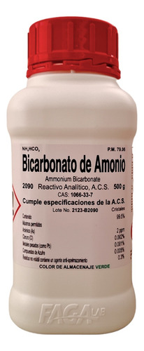 Bicarbonato De Amonio R. A. 500g Fagalab