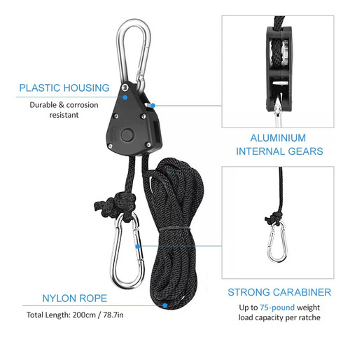 G* Poleas 4x, Trinquetes, Clips, GrĂșas, Cuerdas, Barcos