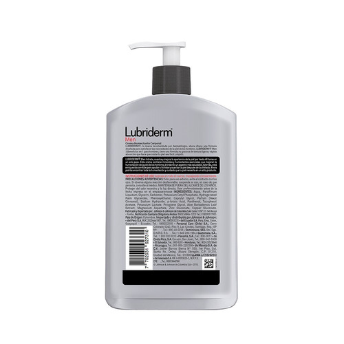 Imagen 2 de 2 de Crema líquida Lubriderm Men Fragancia Ligera en botella 400 ml