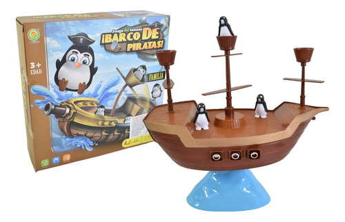 Juego De Balance Barco Pirata De Pingüinos Equilibrio Bote