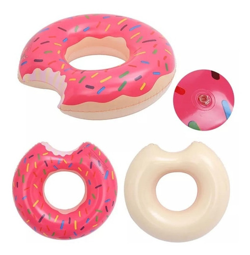 Flotador Inflable Dona Donuts Frutilla 90 Cm Para Piscina.