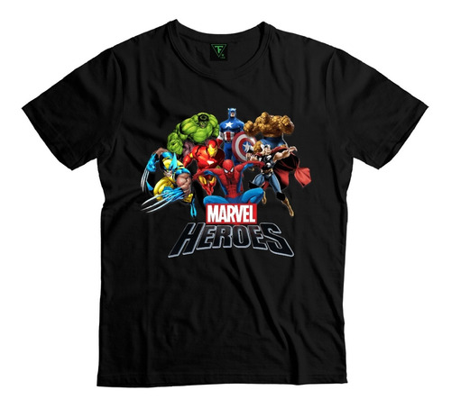 Polera Marvel Superhéroes Spiderman Iron Man Hulk S - Xl ALG