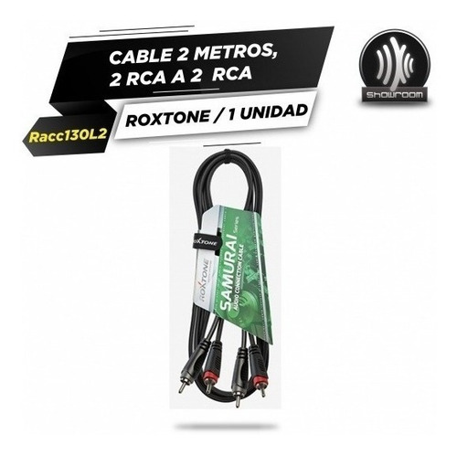 Imagen 2 de 4 de Cable Audio Rca A Rca 2 Metros Roxtone Racc130l2