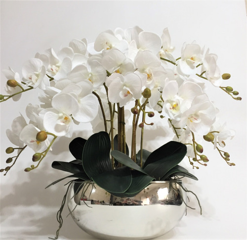 Arranjo Artificial 10 Hastes Orquídeas Silicone 12x S/ Juros | Parcelamento  sem juros