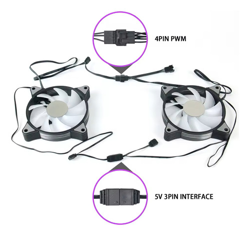 Cooler Fan Para Gabinete Aigo Ar12 Pro Argb 5 Em 1