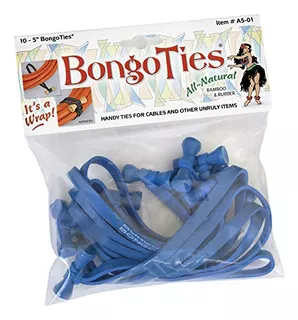 All Blue Bongo Ties A5-01-b ~ Paquete De 10 ~ Lazos Prã...