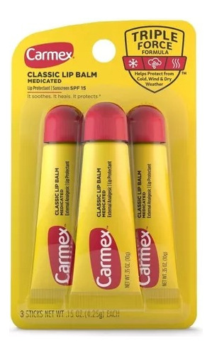 Carmex Balsamo Labial En Tubo Pack X3