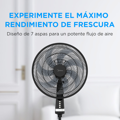 Ventilador FlexiCool Midea 18"/45 cm, 3-1 de Pedestal, Piso y Pared, 3 Velocidades, Oscilacion 85°.