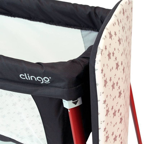 Imagem 4 de 10 de Berço Portátil Com Mosquiteiro Preto E Vermelho - Clingo