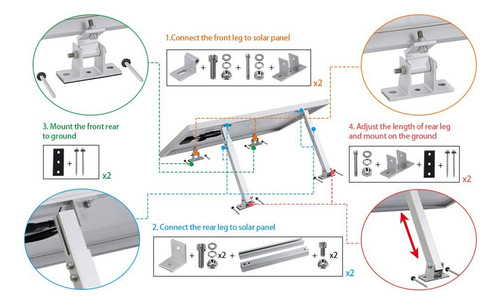 Juego De Soportes Para Paneles Solares, Soporte Ajustable De