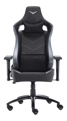 Imagen 1 de 2 de Silla de escritorio Naceb Raven NA-0939 gamer ergonómica  negra y gris con tapizado de cuero sintético