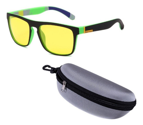 Gafas Vision Nocturna Bleccy Marco Green Gsciii Lente Amarillo Varilla Negro Armazón Verde Claro Diseño Hermoso