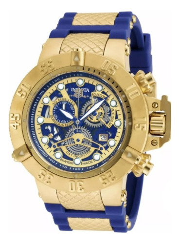Relógio Subaqua Skeleton Noma 3 18527 Banhado Ouro Completo