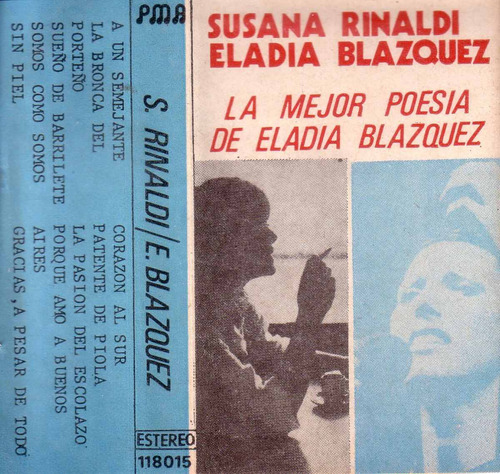 Susana Rinaldi Eladia Blazquez La Mejor Poesia Cassette Pvl