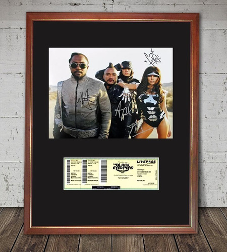 Cuadro Decorativo Black Eyed Peas Foto Firmada Ticket 2010 