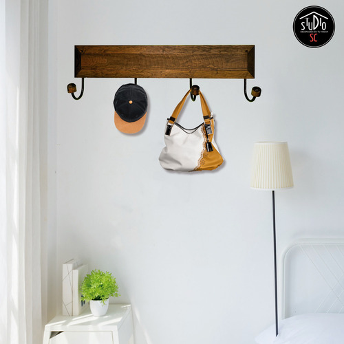 Perchero De Pared Liso 4 Ganchos