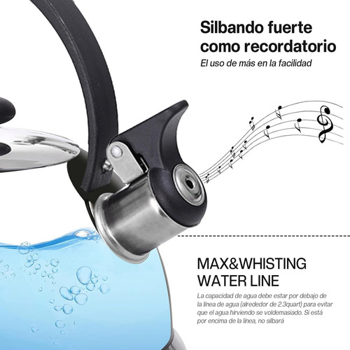Tetera Con Silbido - 2.5 L Hervidor Silbante De Té-tetera