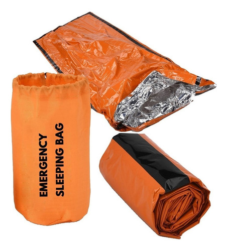 Bolsa De Dormir Emergencia Saco Cobertor Supervivencia Bolso Color Naranja