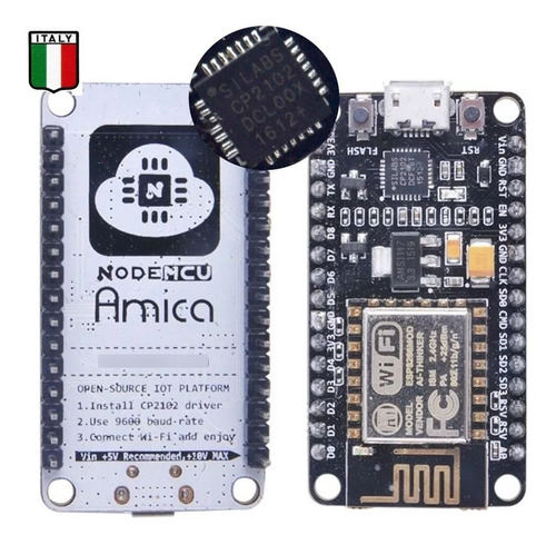 Nodemcu Esp-12e Esp8266 Amica Rede Wifi 4mb Cp2102 