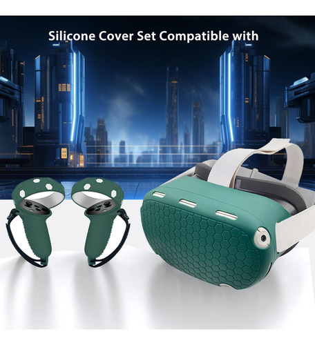 Kit Accesorios Vr Cover Compatible Con Meta Quest 2 Verde Color