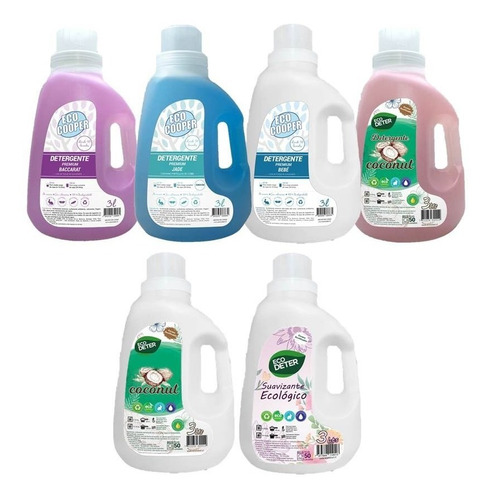Pack 4 Detergentes Y 2 Suavizante Ecológicos, Biodegradables