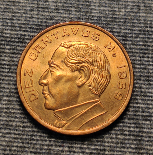 Moneda 10 Centavos Juárez 1959, Excelente Condicion.