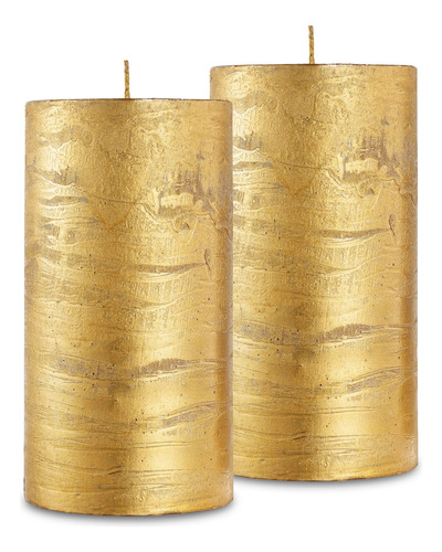 Velas De Pilar De Oro Rústico De Spaas - Velas Decorativas D