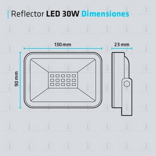 Imagen 6 de 10 de Reflector Led 30w Multiled Alta Potencia Exterior Full