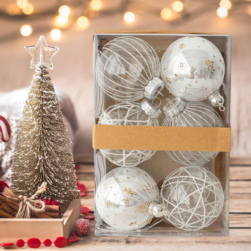 6x Bolas De Navidad Adornos Decoración De Árbol De Navidad