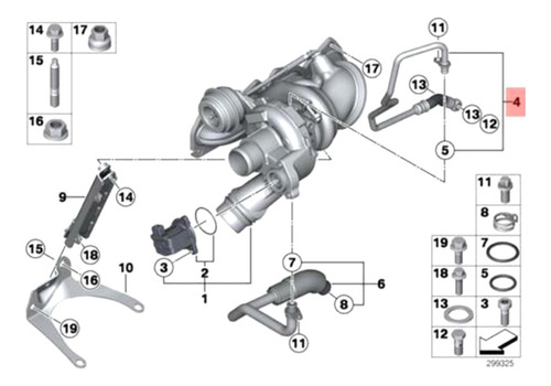 Manguera De Retorno De Aceite Del Turbocompresor Del Motor 1