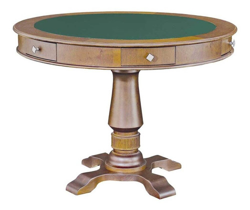 Mesa De Jogos Victoria Com Gavetas AmĂȘndoa - Gran Belo Pano Verde